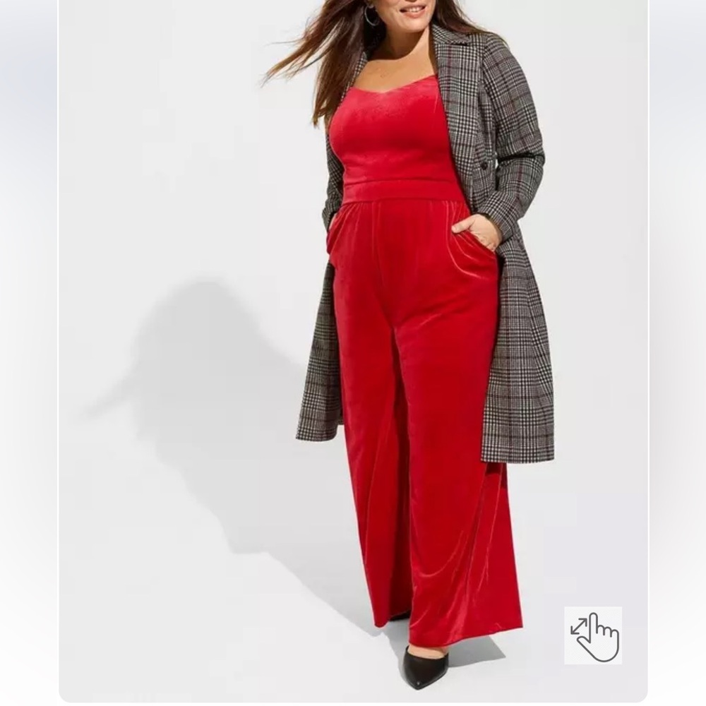 Torrid Velvet Wide Leg Jumpsuit- Size 2X
